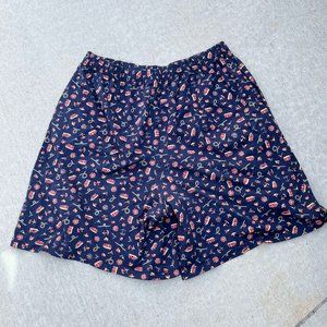 Lands End Womens Vtg Nautical Blue Red Gold Jersey Shorts USA Plus Size XL 18-20